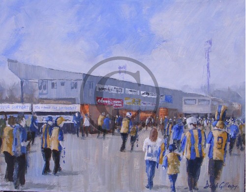 Football painting for Shrewsbury Town fans, by Dick Gilhespy